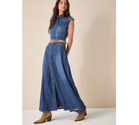 Lee Lee Blue Western Denim Maxi Dress Blue XS (EU 32-34)