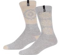 Lee Lee Womens 2 Pack Boot Socks Gris chiné/Écru Femmes 4-7 Female