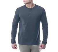 Lee Long Sleeve Soft Washed Cotton Henley T-Shirt Chemise, Bleu Patriote, S Homme