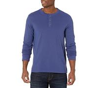 Lee Long Sleeve Soft Washed Cotton Henley T-Shirt Chemise, Bleu Patriote, S Homme