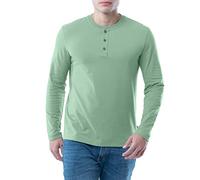 Lee Long Sleeve Soft Washed Cotton Henley T-Shirt Chemise, Vert Clair, 3XL Homme
