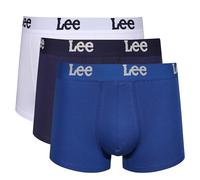 Lee Men's Boxer Shorts in Navy/White/Blue | Soft Touch Organic Cotton Trunks Caleçon Boxeur, Bleu Marine/Blanc/Bleu, S Homme