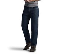 LEE Men's Fleece and Flannel Lined Relaxed-Fit Straight-Leg Jeans, Black Quartz-Fleece Lined, 40W x 30L
