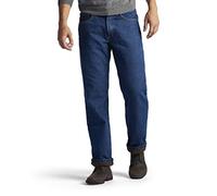 Lee Men's Fleece and Flannel Lined Relaxed-Fit Straight-Leg Jeans, Dark Wash-Fleece Lined, 40W x 30L