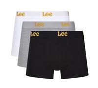 Lee Men's Boxer Shorts in Black/White/Grey | Soft Touch Cotton Trunks Caleçon Boxeur, Lot de 3 Noir/Blanc/Gris chiné, S Homme