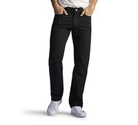 Lee Men's Regular Fit Straight Leg Jean, Double Black, 42W x 30L