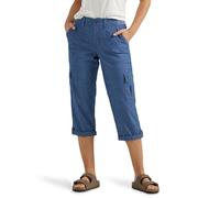 Lee Pantacourt Cargo Ultra Luxueux et Confortable pour Femme, Chambray, 42