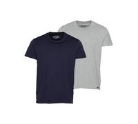 Lee Jeans T-shirt homme Twin Pack Crew – lot de 2 manches courtes gris chiné/bleu nuit M
