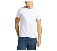 Lee Twin Pack Crew T-shirt Homme, Blanc, M