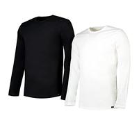 Lee Twin Pack Crew T-shirt Homme, Noir/Blanc, S (Lot de 2)