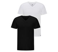 Lee Twin Pack V Neck T-Shirts Homme, Noir/Blanc, L