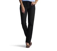 Lee Women's Missy Relaxed Fit All Cotton Straight Leg Jean, Black, 14 Short