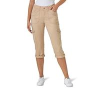 Lee Women's Relaxed Fit Austyn Knit Waist Capri Pant, Cafe, 14