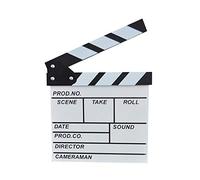 Leeadwaey Clap de cinéma en bois pour scène d'action - S, blanc