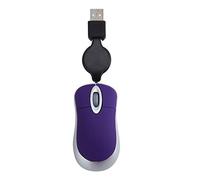 Leeadwaey Computer Mouse Wired Optical Cute Telescopic Retractable USB Cable Ergonomic Design Adjustable Gaming Mice Office Kids Purple