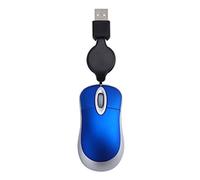 Leeadwaey Computer Ultra-Lightweight 3 Buttons Mouse Wired Universal Telescopic Retractable Ergonomic Design Gaming Mice Office Blue