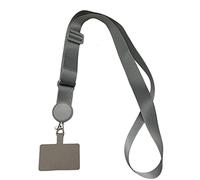 Leeadwaey Lanière universelle pour téléphone à bandoulière, réglable, anti-perte, tour de cou, accessoires, gris argenté