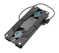 Leeadwaey Laptop Stand Man-Carried Dual Cooling Fan Notebook Holder Collapsible USB Support Rack Black School Supporter Black