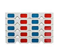 Leeadwaey Lot de 10 lunettes 3D en papier anaglyphe universel rouge et bleu pour films, jeux, DVD, vidéo, TV, 3D, 14,5 x 3,8 cm