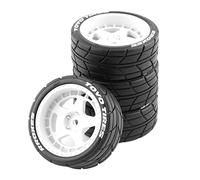 Leeadwaey Lot de 4 pneus en caoutchouc pour voiture télécommandée HPI 1/10 Blanc 12 mm