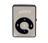 Leeadwaey Mirror Surface Mini MP3 Player Hiking Traveling Party Portable Plastic Music Playing Device Card Reader Built-in Battery Black
