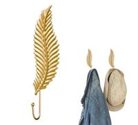 leeaf Shaped Hooks - 1x Wall Decorative Key Holder | Metal leeaf Shape Wall Mounted Hooks, Vintage Single Prong Hangers | Home Decor Hook For Key Towel Hat Bag Umbrella, Nursery Room, Entryway