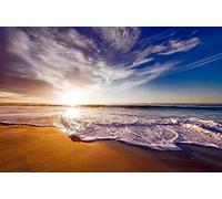 Leeardffei 1000 pièces puzzles adultes mer, coucher soleil, sable, côte bricolage décoration murale bois