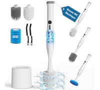Leebein Brosse de Toilette Électrique, Nettoyage pour Cuvette de Toilette Électrique avec 8 Têtes de Brosse Remplaçables, Brosse de Toilette Jetable avec 6 Recharges de Nettoyant, 2 Brosse Interstice