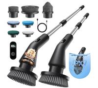 Leebein Brosse Électrique Nettoyage, 2025 Brosse Rotative Améliorée Étanche IPX7 avec 7 Têtes de Brosse, Manche Extensible et 2 Vitesses pour Salle de Bain, Sol, Cuisine et Voiture