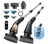 Leebein Brosse Électrique Nettoyage, 2026 Brosse Rotative Améliorée Étanche IPX7 avec 7 Têtes de Brosse, Manche Extensible et 2 Vitesses pour Salle de Bain, Sol, Cuisine et Voiture