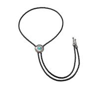 LeeCAE Bolo Tie Western Vintage - Cravate de Cowboy Turquoise, Amérindien pour Hommes - Nœud Papillon Occidental - Noir