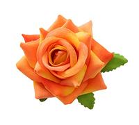 LeeCAE Rose pince à cheveux fleur Barrettes fleur pince à cheveux pour femmes fleur broche fleur épingle à cheveux Rose broche broche mariée broche broche - Orange