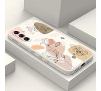 LEECG pour Samsung Galaxy A16 5G Coque, Silicone Liquide Souple et Mince de Protection Coque pour Galaxy A16 5G 6,7 Pouce, Morandi Blanc