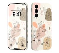 LEECG pour Samsung Galaxy A57 Coque Silicone Liquide, Morandi Riz Blanc