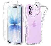 Leedia Coque Compatible avec iPhone 17 360 Degrés Full Body Protection avec Protège d'écran Film Intégrée Housse Antichoc Etui Robuste Case pour iPhone 17 6.3" Transparent