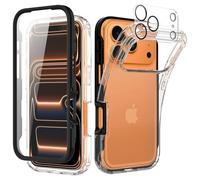 Leedia Coque Compatible avec iPhone 17 Pro 360 Degrés Full Body Protection avec Protège d'écran Film Intégrée Housse Antichoc Etui Robuste Case pour iPhone 17 Pro 6.3" Noir