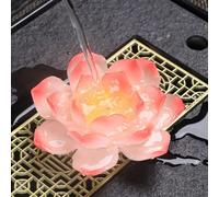 LEEDJUINE Accessoires de thé changeant de couleur pour animaux de compagnie, fleur de lotus, 10,5 cm, sculpture de décoration, plateau à thé pour la maison