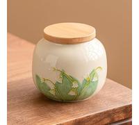 LEEDJUINE Boîte à thé Lily of The Valley dessinée à la main, 250 ml, pot scellé, accessoires de service à thé portable pour la maison