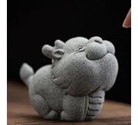 LEEDJUINE Décoration pour animal domestique en grès vert avec dragon du zodiaque 9,5 cm