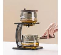 LEEDJUINE Infuseur à thé semi-automatique avec coffret cadeau 2 pièces, 310 ml, service à thé Kungfu en verre résistant à la chaleur