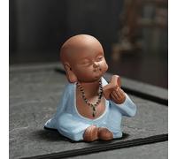 LEEDJUINE Little Monk Purple Sands Tea Accessoire pour animal domestique 6,5 cm Statue de Bouddha Décoration Cérémonie du thé