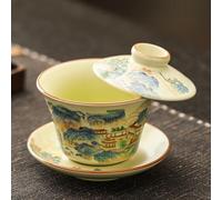 LEEDJUINE Ruyao Ceramics Scenery Gaiwan Service à thé Kungfu fait main 160 ml