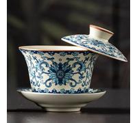 LEEDJUINE Ruyao Ceramics Service à thé Gaiwan 150 ml 145,6 g, service à thé Kungfu de style chinois