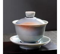 LEEDJUINE Service à thé Kungfu en céramique craquelé coloré vintage Gaiwan, 180 ml, fait à la main