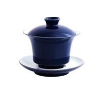 LEEDJUINE Tasse à thé Gaiwan en céramique bleu saphir, 150 ml, 145 g, service à thé Kungfu