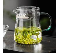 LEEDJUINE Tasse en verre Fairness 400 ml, filtre à thé intégré, résistant à la chaleur, service à thé kung fu chinois