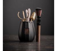 LEEDJUINE The Six Gentlemen of Tea Ceremony Suit Tea Clips Tea Making Tools Complete Accessories Kungfu Tea Set Brush Spoon Tea Drinking Supplies