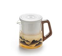 LEEDJUINE Théière en verre dessinée à la main de style chinois, 400 ml, 14 oz, théière résistante à la chaleur pour la maison Kungfu