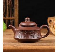 LEEDJUINE Théière rétro faite à la main en argile violette avec filtre en acier inoxydable, 300 ml