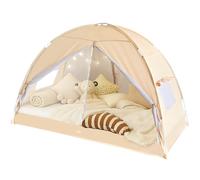 LEEDOR Ciel de lit pour Enfants/Adultes, moustiquaire et Tente d'intimité 2 en 1, Maille de Ventilation d'air et Tissu occultant Double Design, Tente de lit de sécurité intérieure pour Filles/garçons